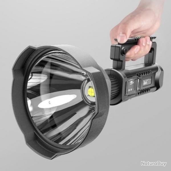 Lampe de poche LED puissante et Portable, support de montage, projecteur  main Rechargeable par USB