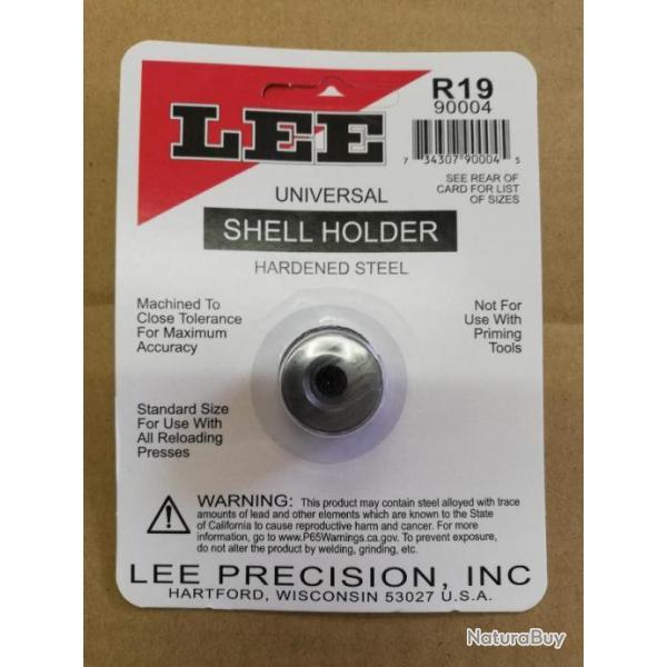 shell holder lee 19 R19 N19 pour 9mm, 9x19, 38 acp, 38 super auto, 40 s&w, 10 auto, 41 action ex...