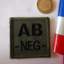 Insigne Militaire Groupe Sanguin A B Neg