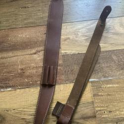 Bretelle carabine cuir &agrave; porte balles fabrication fran&ccedil;aise Thierry  Baretteau