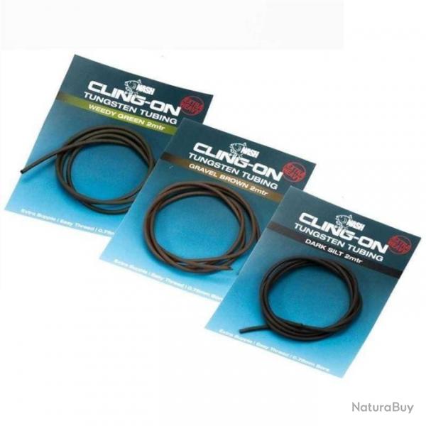 CLING ON TUNGSTEN TUBING GRAVEL BROWN 2M EXTRA SUPPLE 0.75MM BORE NASH