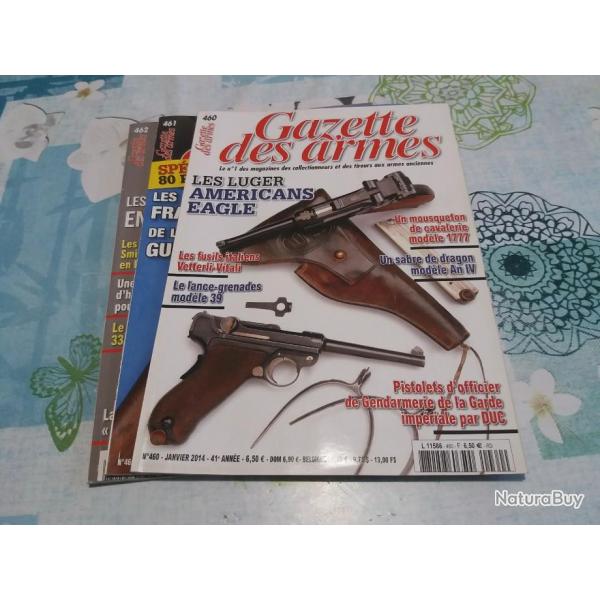 *SUPERBE 3 REVUES GAZETTE DES ARMES -DU  460-A 462- DE 2014