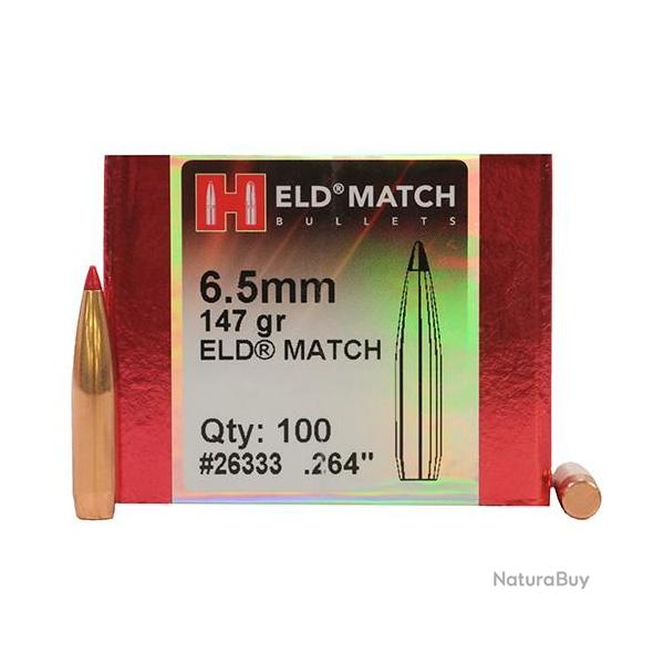 Ogives HORNADY Cal 6.5mm (.264) ELD MATCH 147 gr H26333