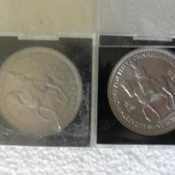 2 x monnaie de Grande-Bretagne Elizabeth  et Philip 2eme 5 shillings 1947 1972 noces d'argent