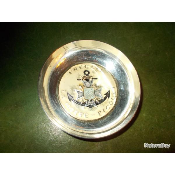 ancienne coupe metal argent mdaille marine nationale fregate la motte picquet style email vintage