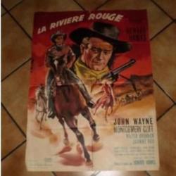 Affiche cinéma de la "RIVIERE ROUGE" avec John WAYNE ! Collection