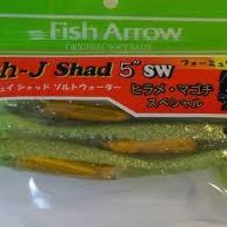 LEURRE SOUPLE FISH ARROW FLASH-J SHAD 5" SW GLOW CHART/ GOLD