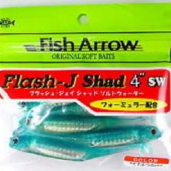 LEURRE SOUPLE FISH ARROW FLASH-J SHAD 4" SW KIBINAGO/ SILVER