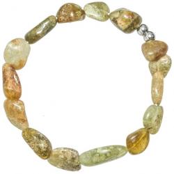 Bracelet en jaspe jaune et vert - Perles roulées 10 à 15 mm