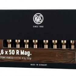 Cartouches RWS 5.6x50R MAG SOFPOINT POINTED HUNTING 4.1g / 63gr