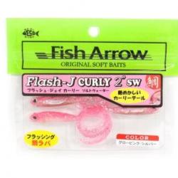 LEURRE SOUPLE FISH ARROW FLASH-J CURLY 2" SW GLOW PINK SILVER