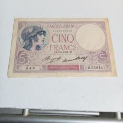 Billet de 5 Francs 1933 Femme Casquée en SUP