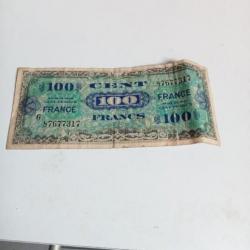 Ancien billet de 100 francs série de 1944 ave petit 6