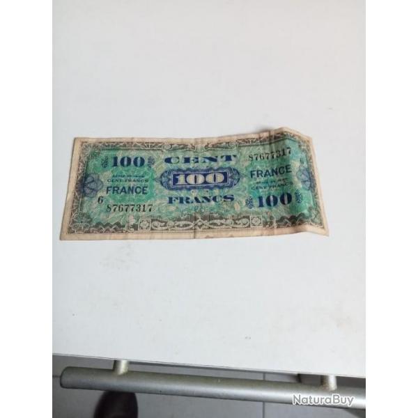 Ancien billet de 100 francs srie de 1944 ave petit 6