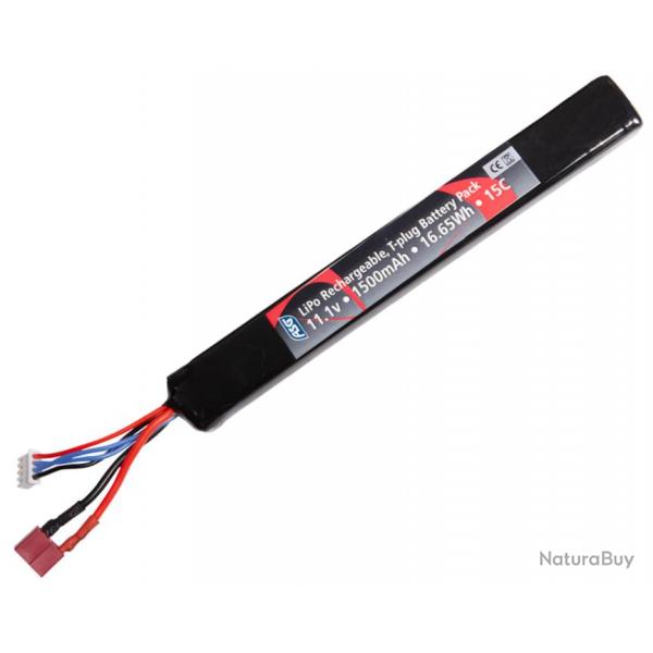 Batterie LiPo 11,1v Stick 1500 mAh T-Dean / Tube Crosse (ASG)