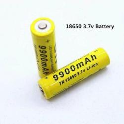 2 Batterie lithium-ion rechargeable, 18650 V, 3.7 mAh,9900MAH,lampe de poche Led