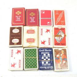 Lot jeux de cartes années 1960 - 1990. Collection jeu bar bistrot. Publicité Picon Stella Artois