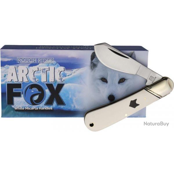 Couteau Rough Ryder Arctic Fox Cotton Sampler Manche Micarta Lame Acier 440 Slip Joint RR2546