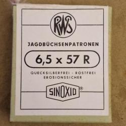 Boîte de 10 cartouches RWS cal. 6,5x57R