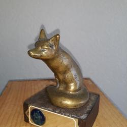 renard mascotte en bronze de bouchon de radiateur objet d art chasse collection