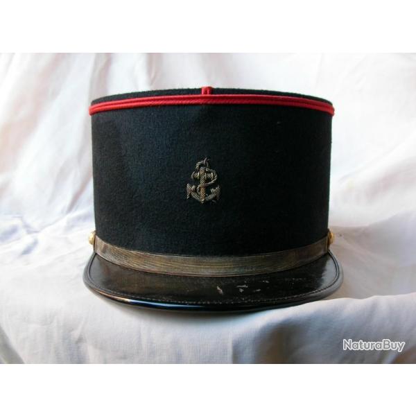 WW2/POSTWAR FRANCE KPI MILITAIRE FRANCAIS NOIR/ROUGE INSIGNE ANCRE TAILLE 53.5 CM