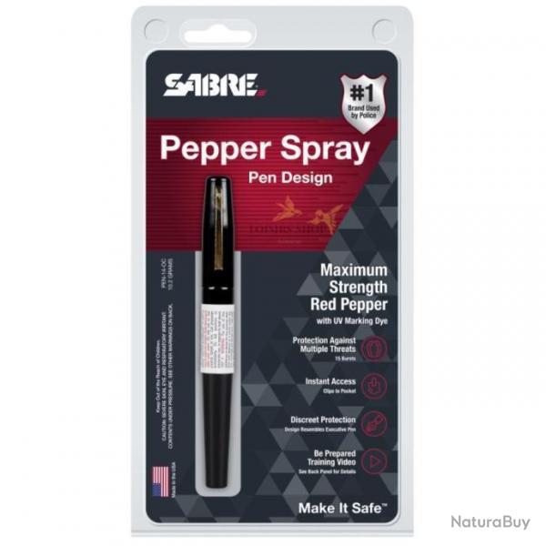 Bombe lacrymogne GAZ POIVRE OC marquage UV 10,6ml dissimule en stylo - Sabre (fabriqu aux U.S.A)