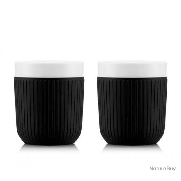 Set de 2 mugs "Douro" en porcelaine 20 cl, Couleur noir [Bodum]