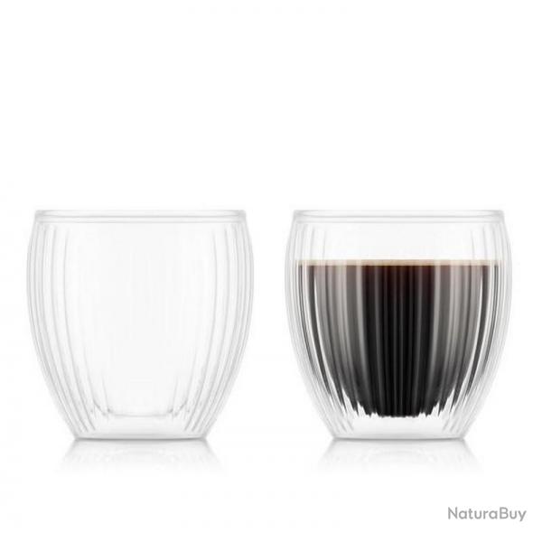 Set de 2 verres "Pavina" transparents stris, Contenance 20 cl [Bodum]