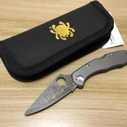 Couteau Spyderco Delica 4 Damas Lame Acier VG10 Manche Titane Lockback Clip Made Japan SC11TIPD