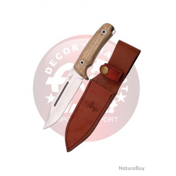 Third H0182J Couteau de chasse en bois de zbre en acier de 13,2 cm