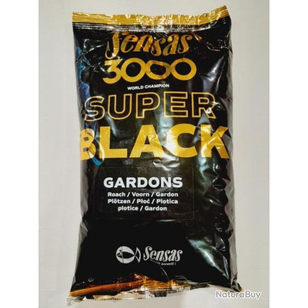 LOT DE 10KG D'AMORCE SENSAS 3000 SUPER BLACK CARPES-GARDONS-ETANG FRAIS DE PORT COMPRIS