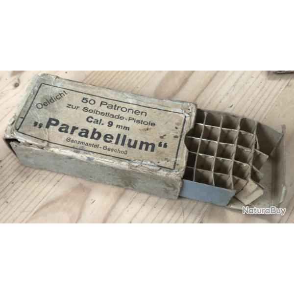 Rare Boite Vide pour 9mm "Parabellum"-fabrication Allemande Precoce vers 1930