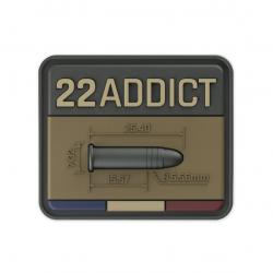 Patch / Ecusson / velcro 22 LR ADDICT ( BROWN )