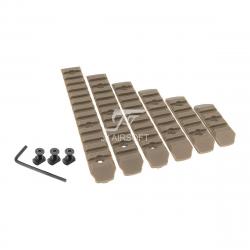 Set de 6 - Rails Picatinny pour M-LOK - Polymère / Tan - JJ Airsoft