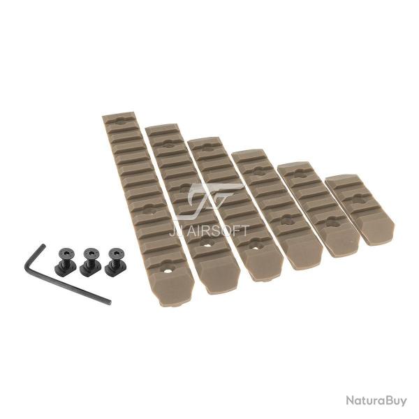 Set de 6 - Rails Picatinny pour M-LOK - Polymre / Tan - JJ Airsoft