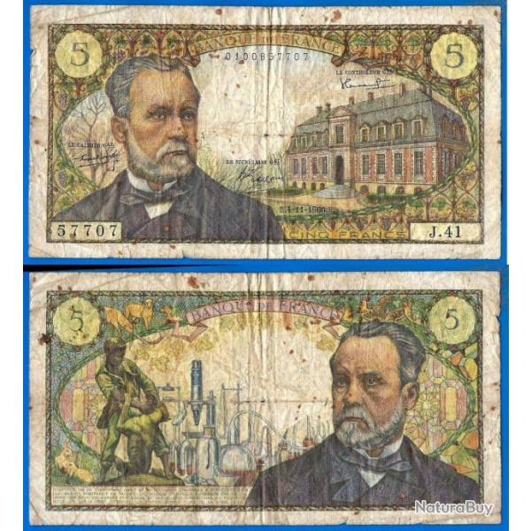 France 5 Francs 1966 Pasteur Billet