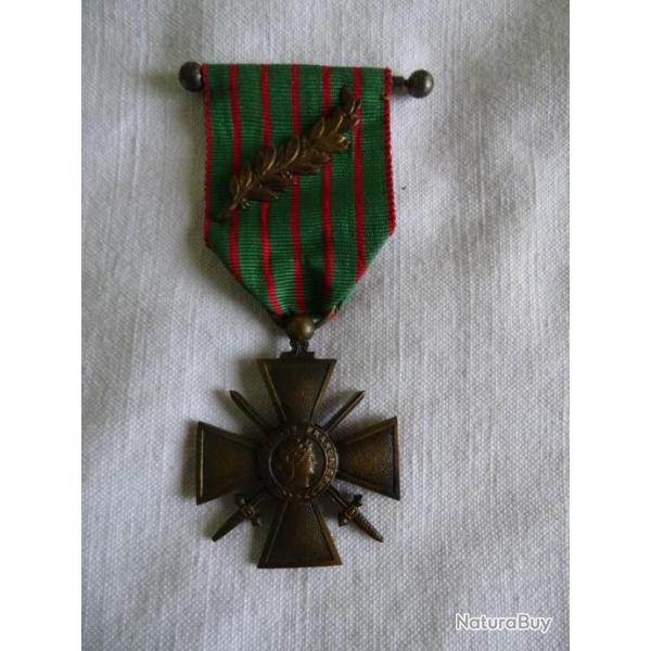 Mdaille Croix de guerre 1914 1916 avec palme