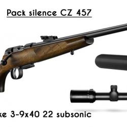 Pack silence CZ 457 LUXE 22LR CANON 24'' FILETÉ 1/2X20 Montage médium