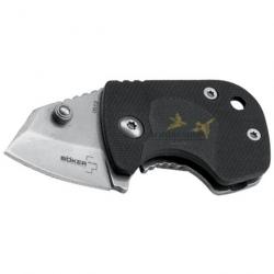 Couteau de poche pliant noir en acier inoxydable avec clip - Böker Plus (marque allemande)
