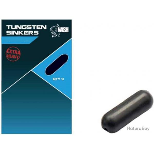 TUNGSTEN SINKERS LARGE EXTRA HEAVY NASH/ 12 PIECES