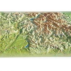 Carte régionale en relief des Alpes-de-Hautes-Provence