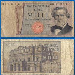 Italie 1000 Lire 1969 Verdi Musique Compositeur Billet Europe
