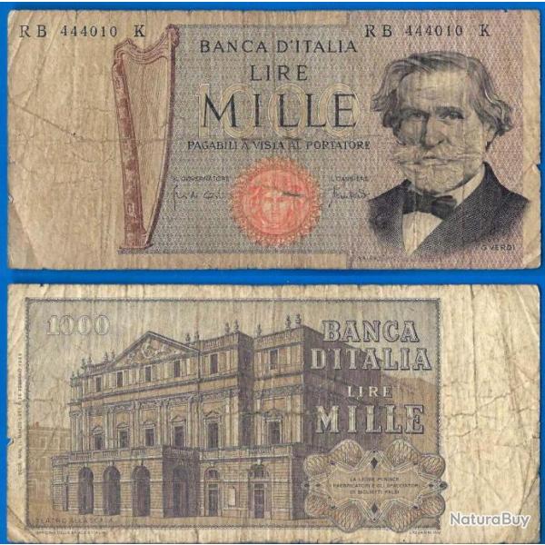 Italie 1000 Lire 1969 Verdi Musique Compositeur Billet Europe