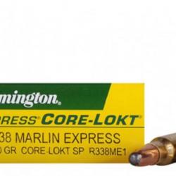 Boite de 20 cartouches 338 Marlin Express 250gr Core-Lokt SP