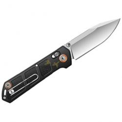 Couteau Böker Plus pliant noir en acier inoxydable D2 avec clip -(marque allemande)