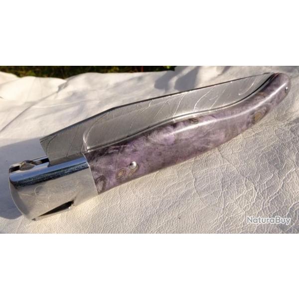 Unique ! Couteau type laguiole entirement forg  la main - Magnifique Damas de chez Raymond Rosa