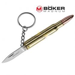 Couteau porte-clés en acier inoxydable dissimulé en réplique d'une balle de cal.30.06 - Böker Magnum