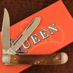 Couteau Queen Cutlery Trapper Manche Os Marron 2 Lame Acier Inox Slip Joint QN015