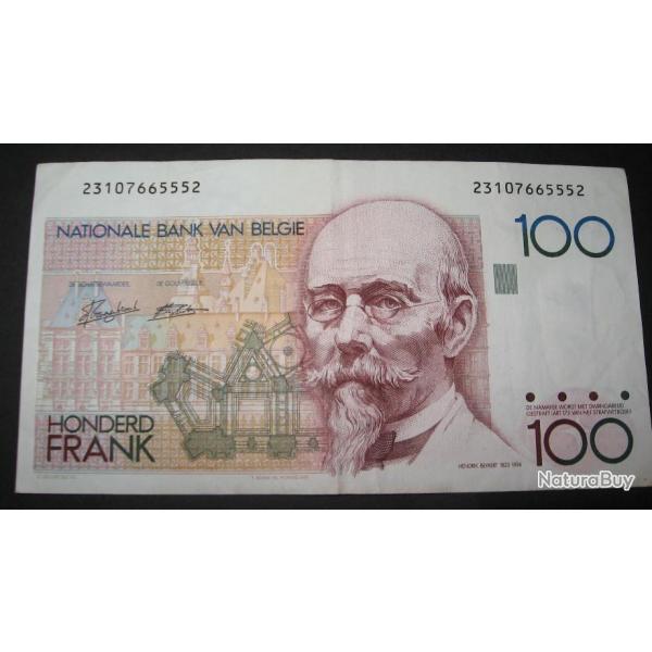 BELGIQUE  billet de 100 francs Honderd FRANK