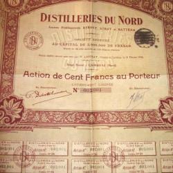 ACTIONS aux porteur distillerie du nord 14 fevrier 1928